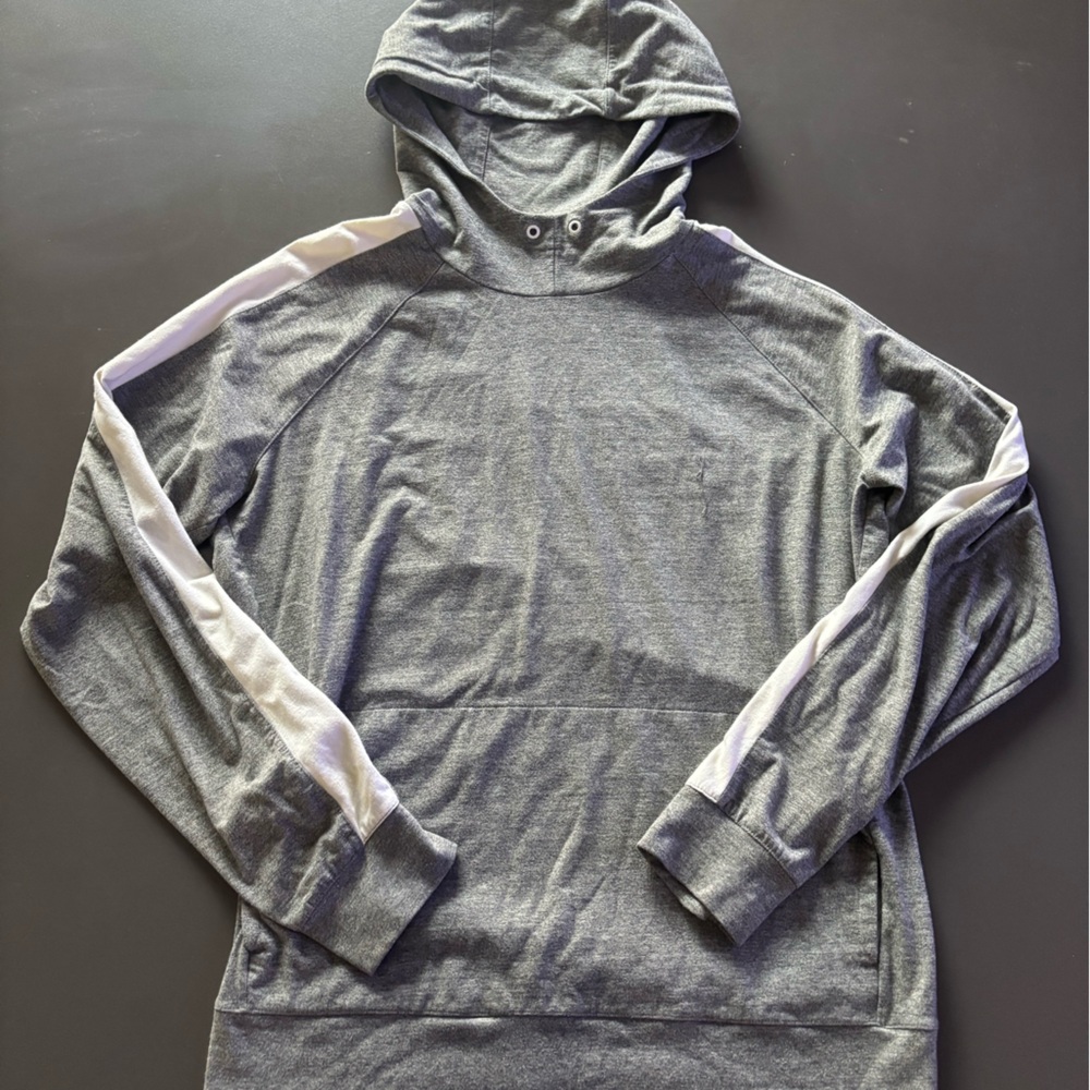 American Eagle Outfitters Gray Hoodie with White Stripes